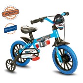 Bicicleta Infantil Aro 12 Nathor Veloz Azul e Preta