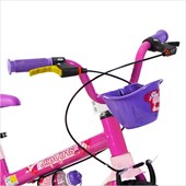 Bicicleta Infantil Aro 16 Nathor Top Girls com Cestinha Rosa