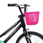 Bicicleta Infantil Aro 20 Nathor Grace com Cestinha Preta e Verde