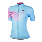 Camisa Ciclismo Feminina Mauro Ribeiro Link Azul e Rosa