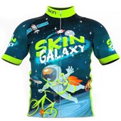 Camisa Ciclismo Infantil Skin Sport Galaxy Azul e Verde