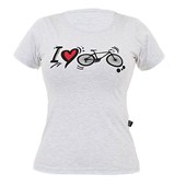 Camiseta Marcio May Feminina I Love Bike Mescla